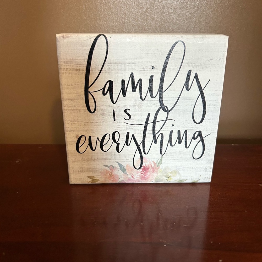 Source Unknown Family Is Everything Wall Decor - Cream and Black